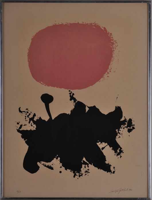 Appraisal: ADOLPH GOTTLIEB - MAGENTA DISC Serigraph in colors x in