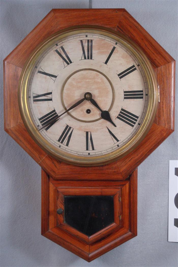 Appraisal: Waterbury rosewood short drop school house clock t s discolored