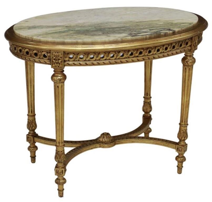 Appraisal: French Louis XVI style giltwood salon table early th c