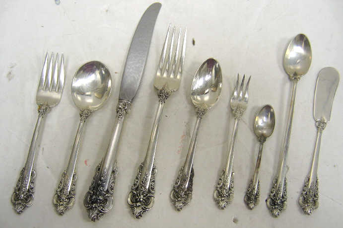 Appraisal: WALLACE SILVERSMITHS WALLINGFORD CT Sterling silver Grande Baroque flatware service