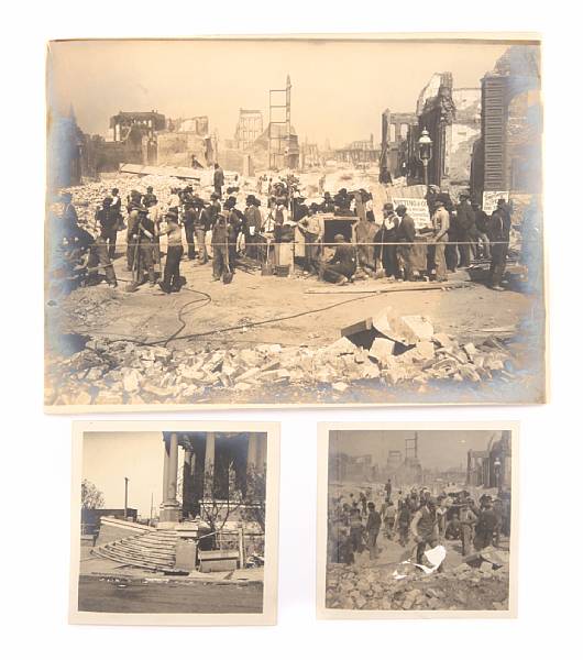 Appraisal: San Francisco Earthquake silver print photographs various sizes views of