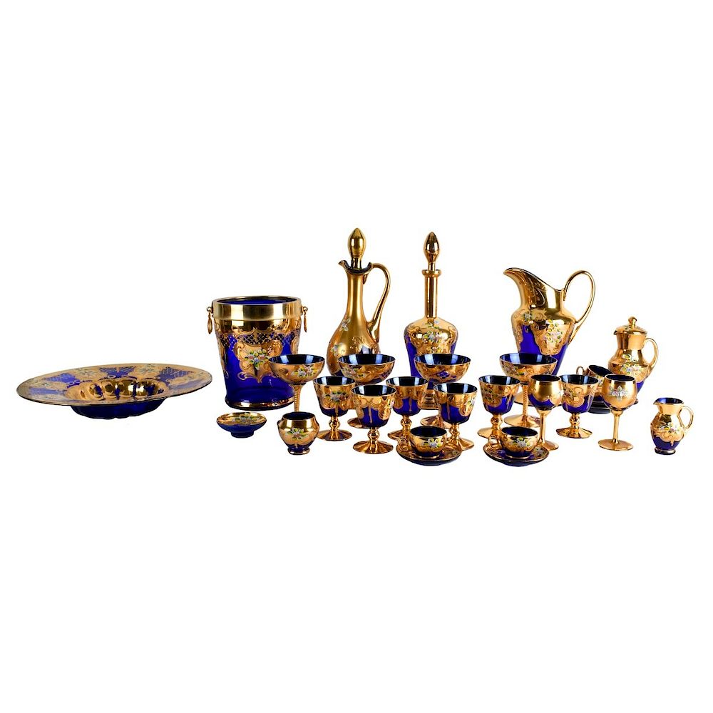 Appraisal: Italian Cobalt Blue Tableware Twenty Nine piece Italian Cobalt Blue