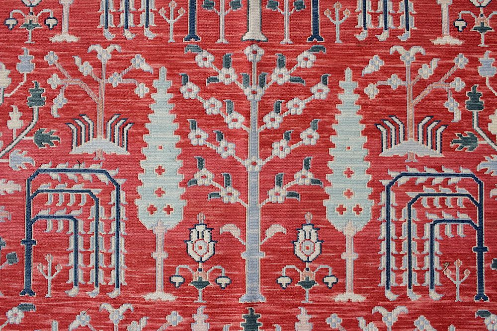 Appraisal: Kilim Tree of Life Rug '- x '- Kilim Tree