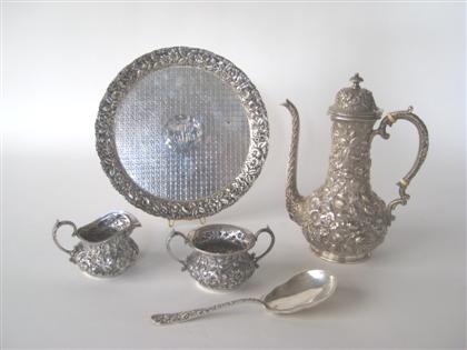 Appraisal: C Sterling repousse four-piece coffee service jenkins and jenkins baltimore