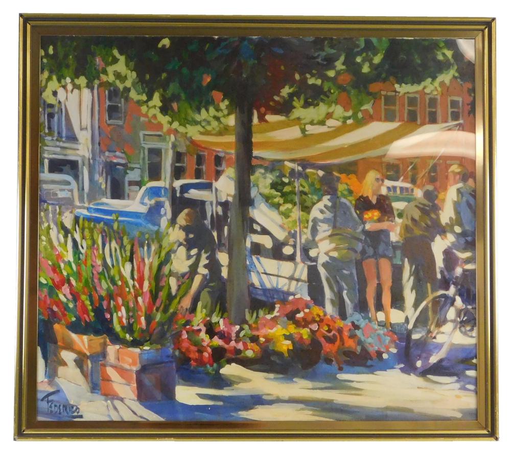 Appraisal: Frank Federico American th st century Sidewalk Vendor acrylic on