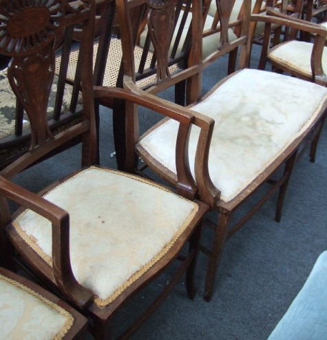 Appraisal: A late th century show frame salon suite comprising a