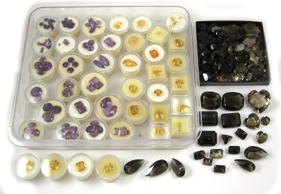 Appraisal: ONE-HUNDRED-EIGHTY-TWO UNSET GEMSTONES including citrine amethyst smoky quartz and imperial