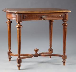 Appraisal: French Louis XVI Style Carved Walnut Center Table th c