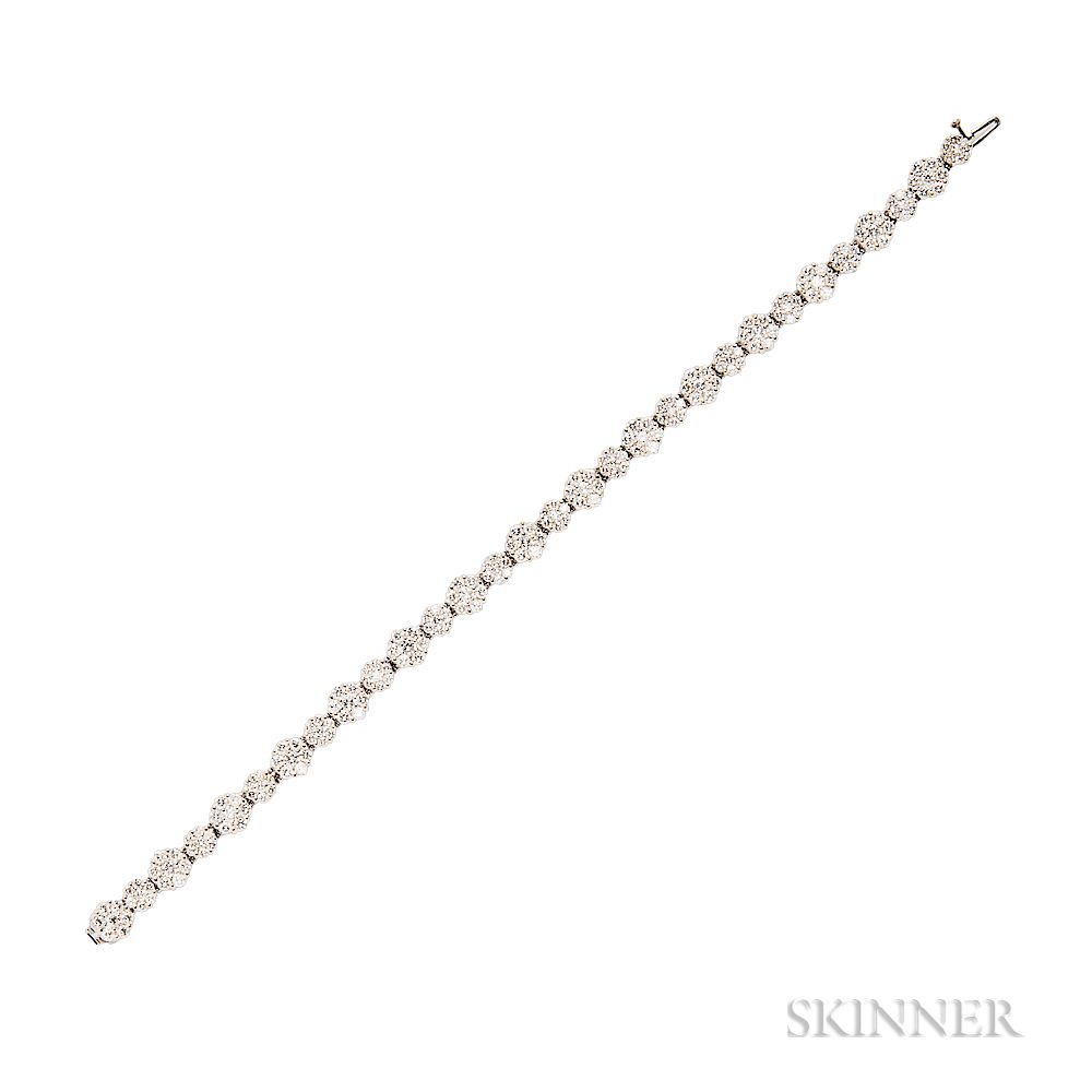 Appraisal: kt White Gold and Diamond Bracelet kt White Gold and