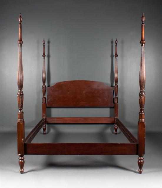 Appraisal: Kindel Federal style carved mahogany bedstead in H in L