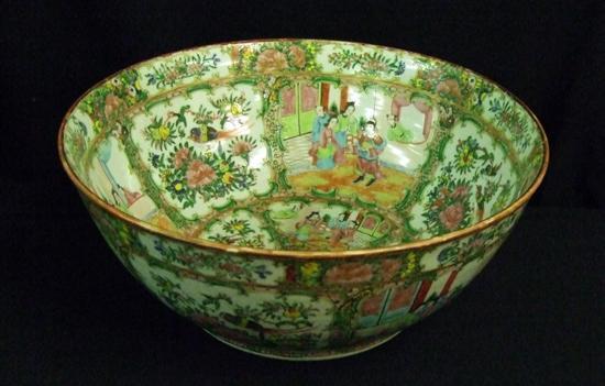 Appraisal: A CHINESE LARGE CANTON PUNCHBOWL painted overall with figures birds