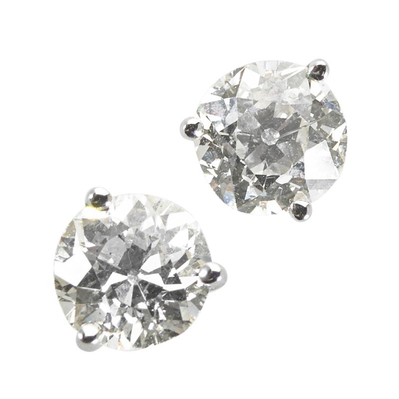 Appraisal: OEC DIAMOND STUD EARRINGS Approx cts TW in k white