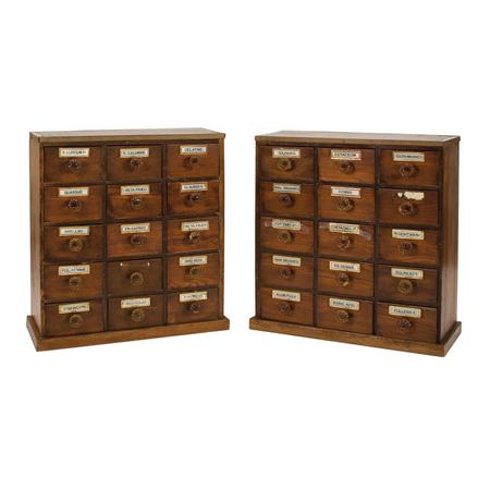 Appraisal: Pair of Victorian Mahogany Apothecary Chests Estimate nbsp nbsp nbsp