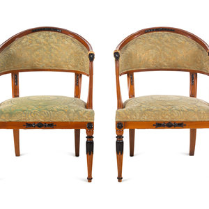 Appraisal: A Pair of Empire Style Parcel Gilt and Ebonized Berg