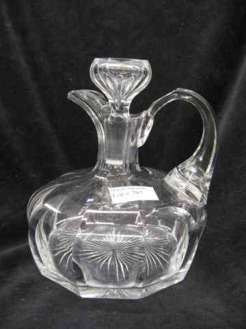 Appraisal: Cut Glass Whiskey Decanter brilliant period attributed to Dorflinger ''