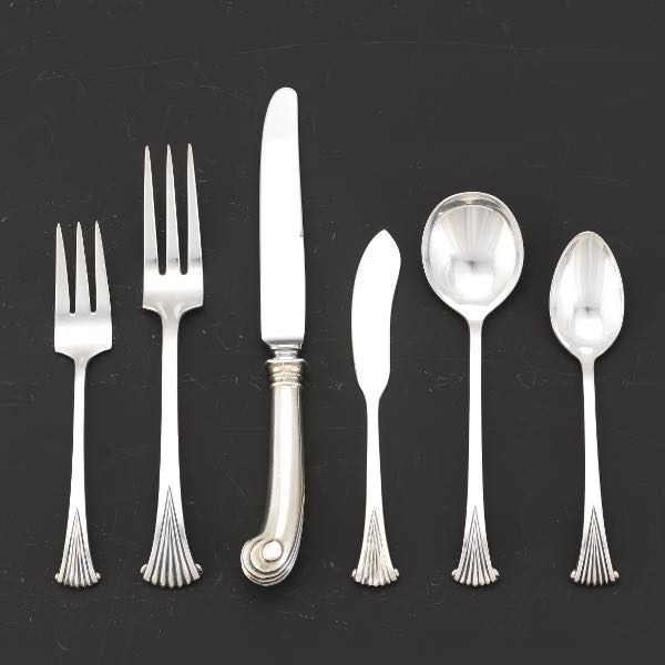 Appraisal: TUTTLE STERLING SILVER FLATWARE SERVICE ONSLOW PATTERN Totaling pieces including