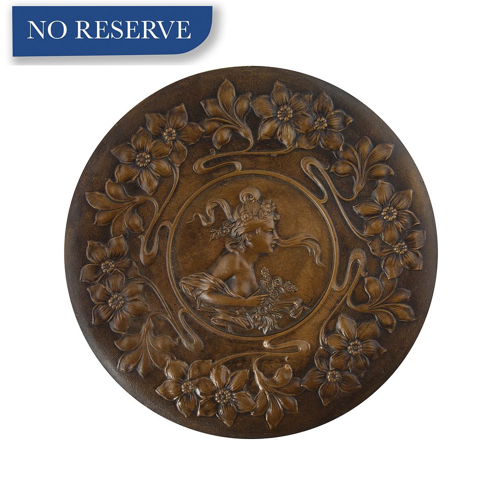 Appraisal: A MOST-LIKELY HUNGARIAN ART NOUVEAU BRONZE BAS-RELIEF PLAQUE A MOST-LIKELY