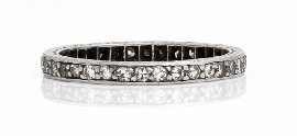 Appraisal: A vintage platinum thirty six diamond set all around eternity