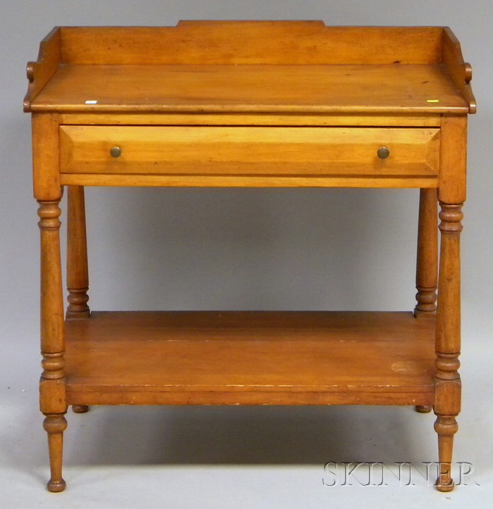 Appraisal: Late Federal Pine and Maple Washstand ht to top lg