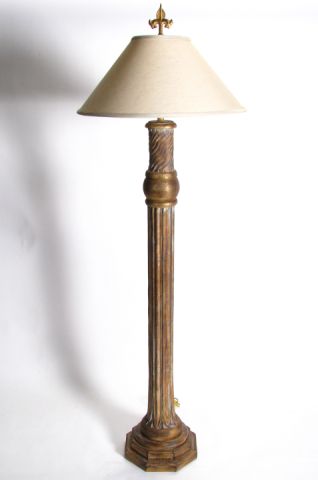 Appraisal: Neo-Classical Style Decorator Floor Lamp distressed painted column motif with