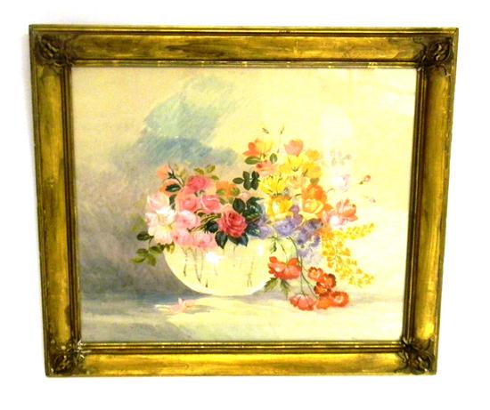 Appraisal: Joseph Randolph Brown American - watercolor on cream-colored paper still