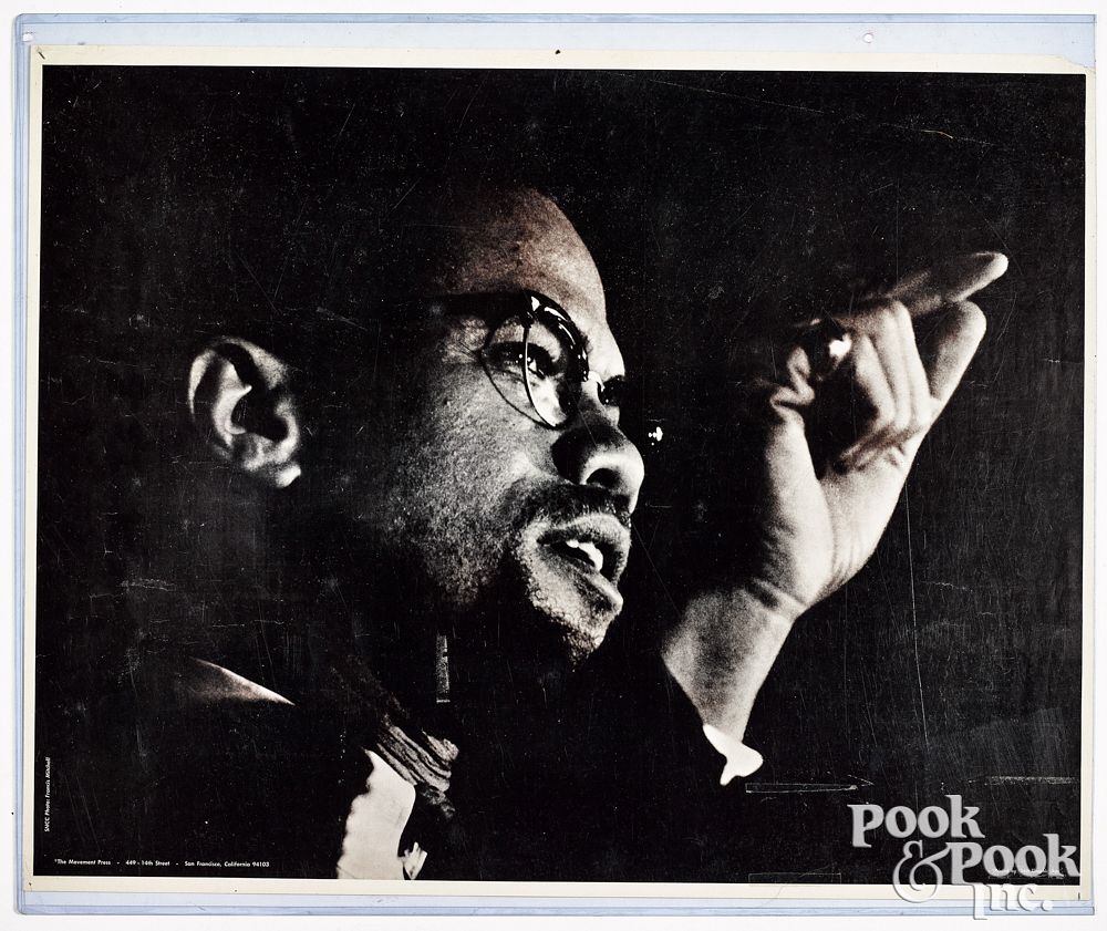 Appraisal: Malcolm X poster photograph by Francis Mitchell Malcolm X poster