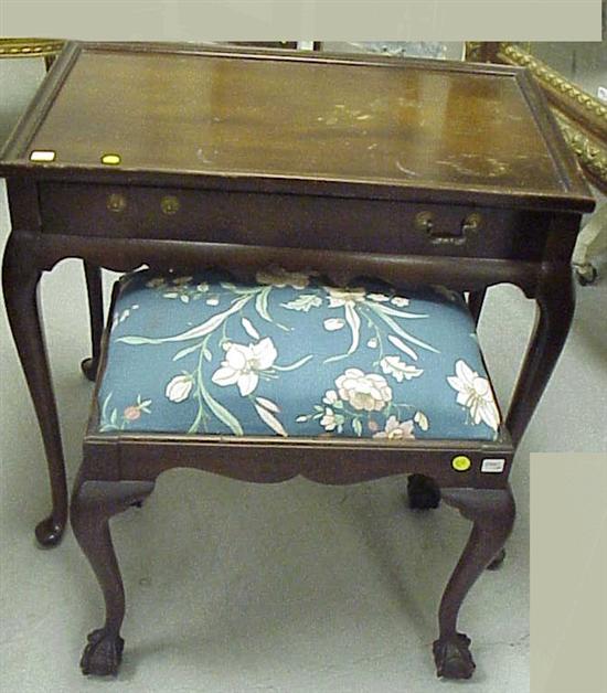 Appraisal: Queen Anne style tea table oblong top finish as is