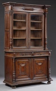 Appraisal: French Henri II Style Carved Oak Buffet a Deux Cor