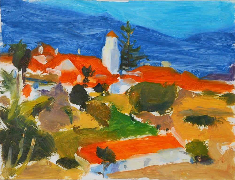 Appraisal: LIAM SPENCER b OIL Red Roofs Spain x cm x