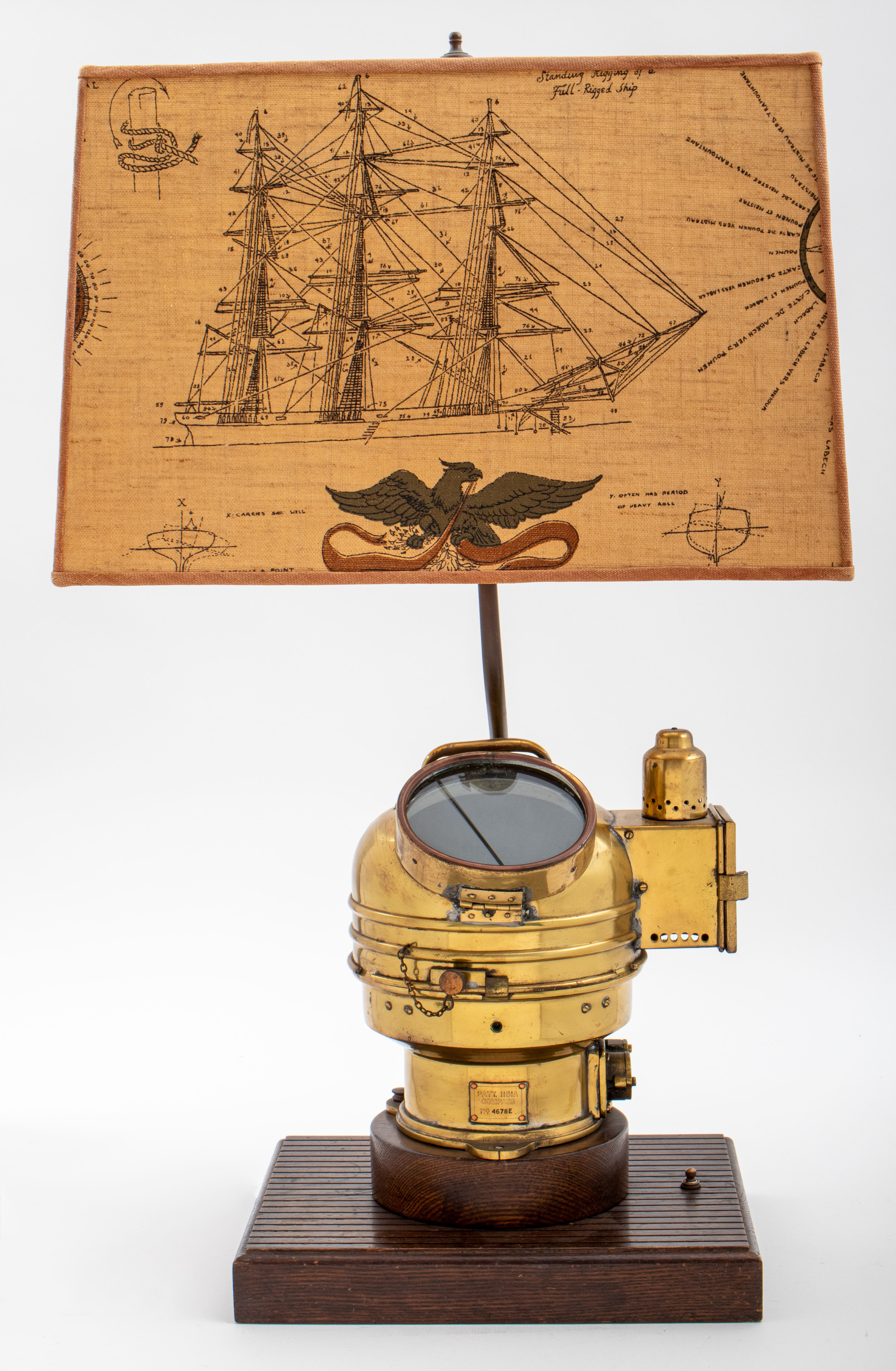 Appraisal: SHIP'S COMPASS NAUTICAL LAMP Ship's Compass Nautical style table lamp