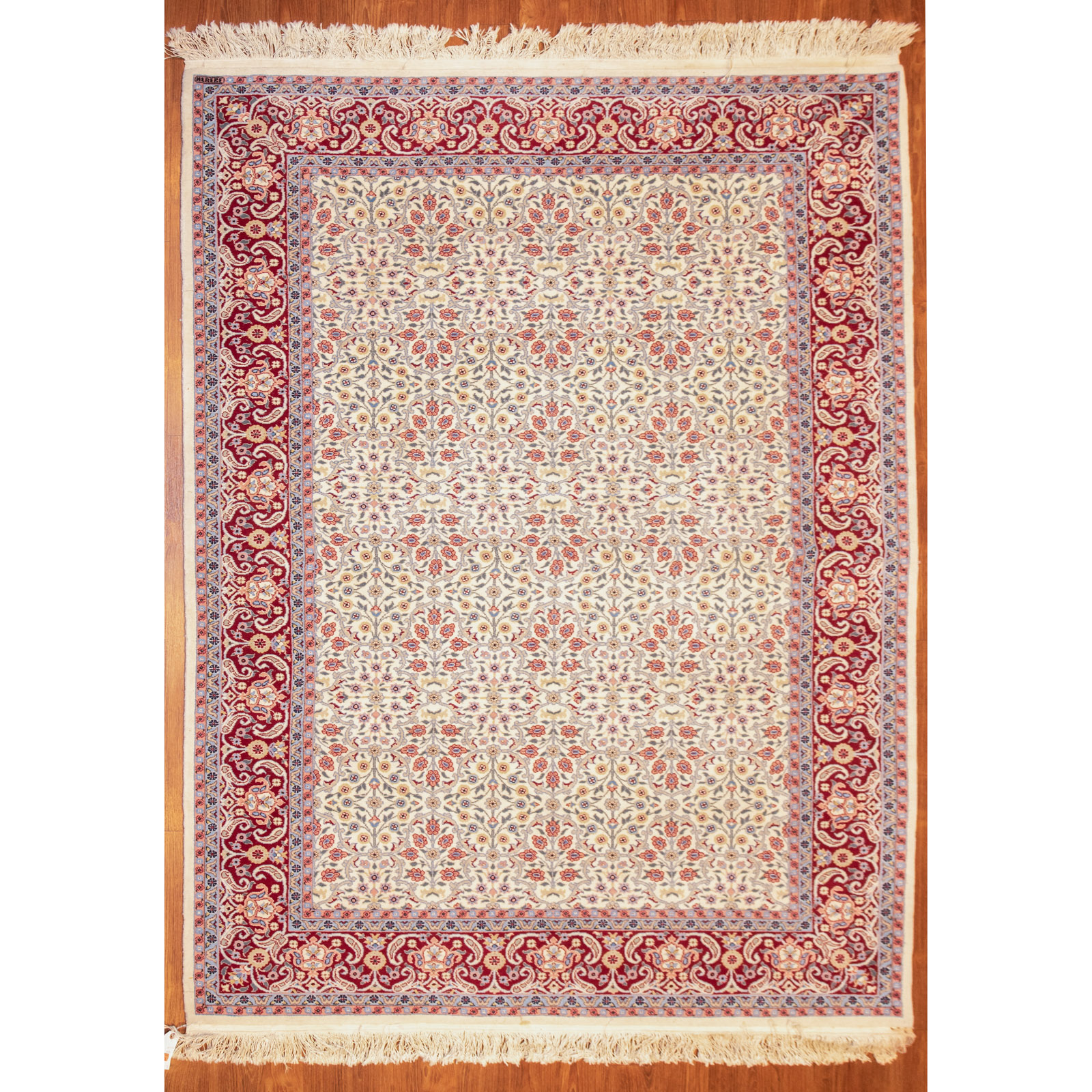 Appraisal: HEREKE RUG TURKEY X Fourth quarter- th century hand-knotted wool