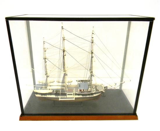 Appraisal: Whaling ship model enclosed in glass case made by Robert