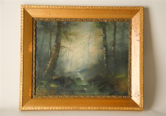 Appraisal: L th C European School Forest Landscape Pastel on paper