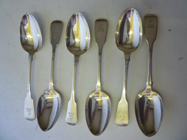 Appraisal: A SET OF SIX GEORGE IV DESSERT SPOONS makers John