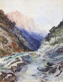 Appraisal: Watercolor Willima Matthew Hodgkins Willima Matthew Hodgkins New Zealand -