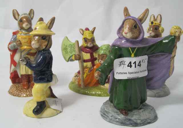 Appraisal: Royal Doulton Bunnykins Figures Merlin DB Queen Guinevere DB Sir