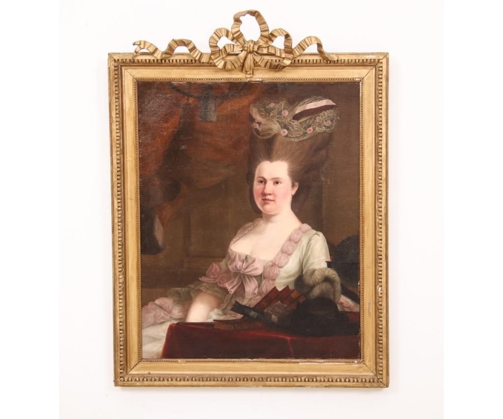 Appraisal: Oil on canvas Versailles School portrait of an aristocratic lady