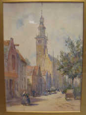 Appraisal: A French cityscape watercolour signed 'E Davis' and dated x