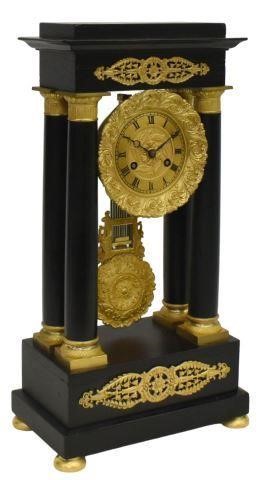 Appraisal: French Napoleon III portico clock th c case in a