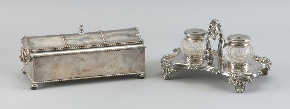 Appraisal: TWO ENGLISH SILVER PLATED STANDISHES LATE TH EARLY TH CENTURYTWO