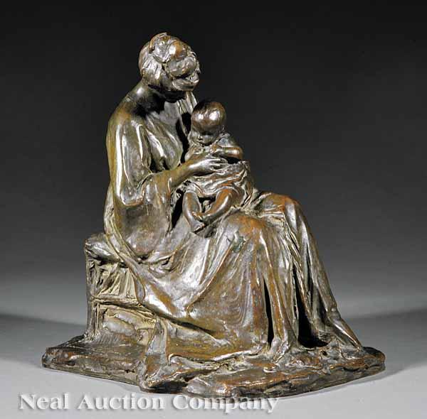 Appraisal: Bessie Potter Vonnoh American - Motherhood cast bronze medium brown