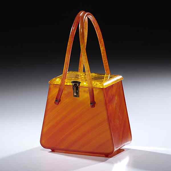 Appraisal: Vintage Lucite Structured Handbag A Lucite structured handbag with transparent