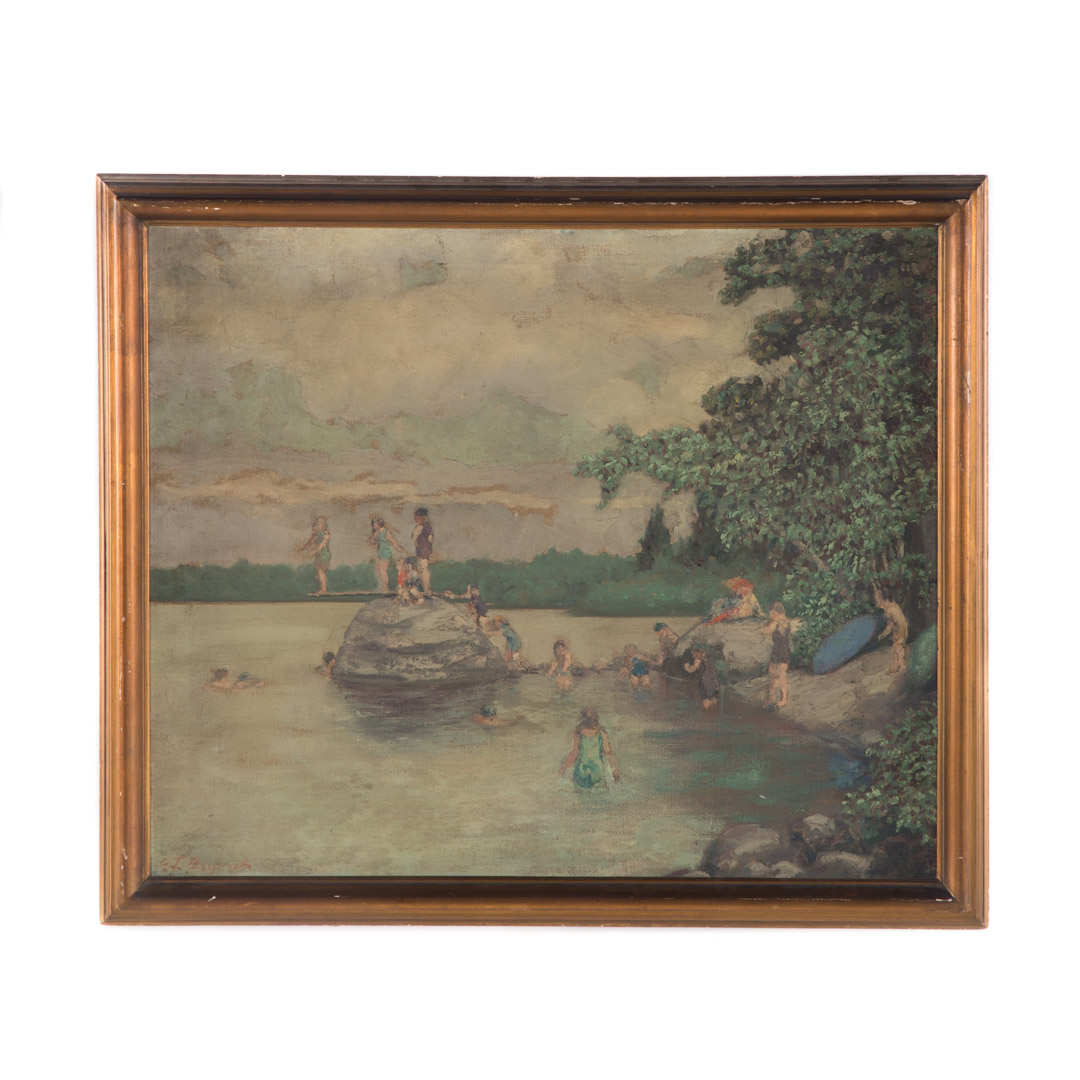 Appraisal: Everett Lloyd Bryant Lake Bathing oil on canvas Everett Lloyd