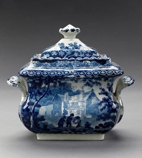 Appraisal: A group of Flow Blue and transferware table articles comprising