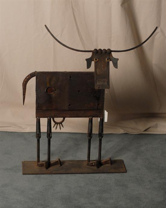 Appraisal: Wrought Iron Folk Art Longhorn signed Hase high wide deep