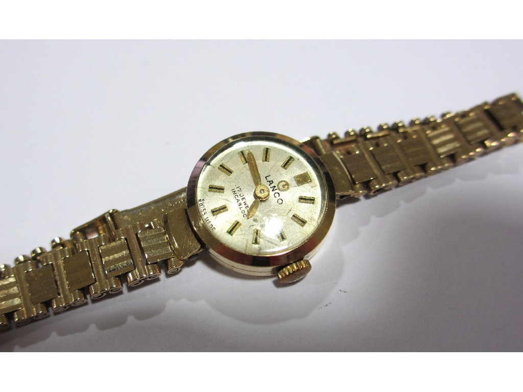 Appraisal: Ladies ct gold bracelet watch by Lanco