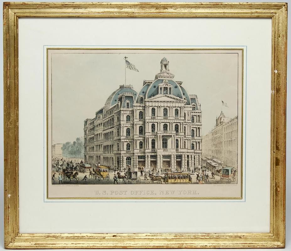 Appraisal: Currier Ives Litho- U S Post Office New York Currier