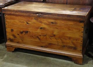 Appraisal: Continental Primitive cedar lined blanket chest circa having a hinged