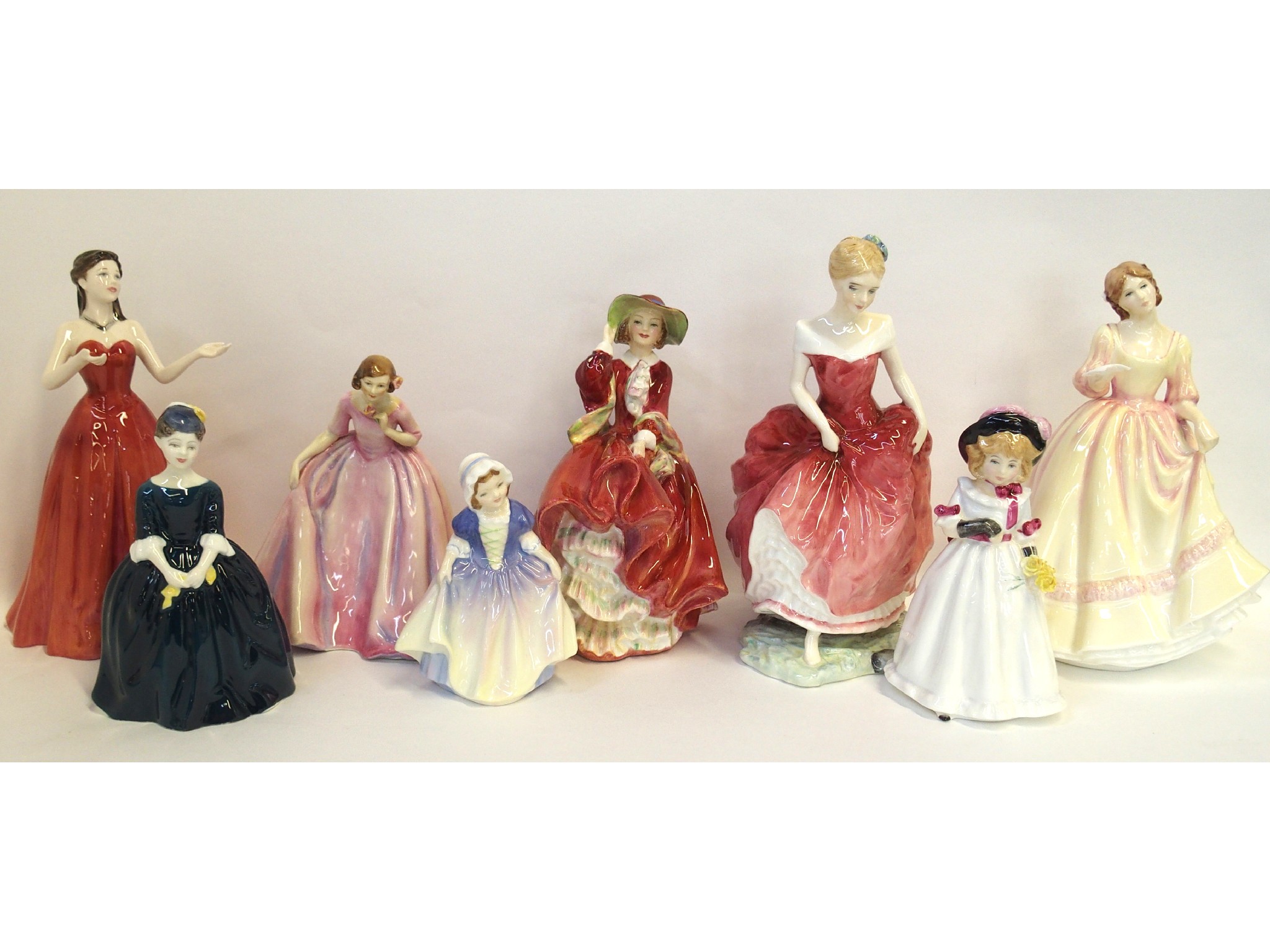 Appraisal: Seven Royal Doulton figures including My Love HN Sharon HN