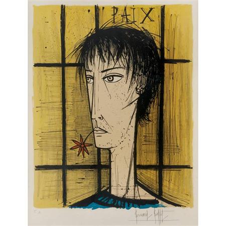 Appraisal: Bernard Buffet LE PACIFISTE PAIX Color lithograph Estimate -